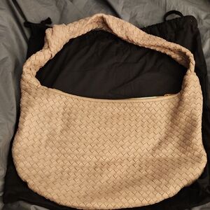 Quince Greige Woven Shoulder Bag